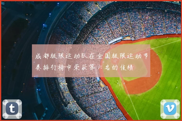成都极限运动队在全国极限运动节奏排行榜中荣获第六名的佳绩